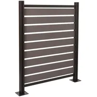 MCW Alu Mülltonnen-Zaun MCW-K57, Basiselement Mülltonnenverkleidung, Holzoptik erweiterbar 130x110x6cm