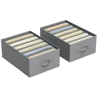 Songmics Kleiderschrank-Organizer 6 Fächer 2er Set taubengrau