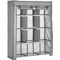 Homcom Kleiderschrank 125 x 162,5 x 43 cm Hellgrau