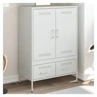 VidaXL Highboard Weiß 68x39x101,5 cm Stahl - Weiß