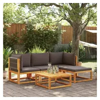 VidaXL Garten-Sofagarnitur 5-tlg. braun