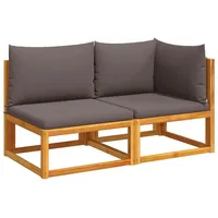 VidaXL Gartensofa mit Kissen 2-Sitzer Massivholz Akazie & Seil
