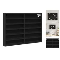 VidaXL Vitrinenschrank Schwarz 80x8,5x58 cm Holzwerkstoff