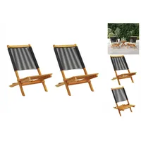 VidaXL Gartenstühle 2 Stk. Schwarz Massivholz Akazie und Polypropylen