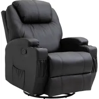 Homcom Massagesessel Elektrisch Relaxsessel Fernsehsessel Kunstleder, Schwarz 84x92x109cm Aosom