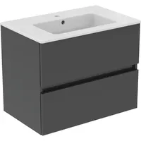 Ideal Standard Eurovit Plus Möbelwaschtisch-Paket R0573TI Grau glänzend lackiert,