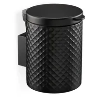 Relaxdays Kosmetikeimer Wandmontage, 5 Liter, Absenkautomatik, Inneneimer, Metall, runder