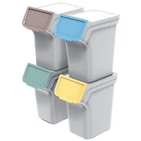 KEDEN Stackbox Q Mülltrennsystem 4x20L Set Mülltrennungsbehälter mit Deckel