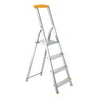 Proregal Metal Single Giraffe Einseitige-Aluminium-Bügelleiter mit Ablageschale 5 Stufen
