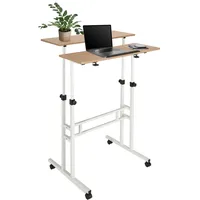HJH Office 830069 Stehpult höhenverstellbar Workstation I 80x60 Weiß/Eiche