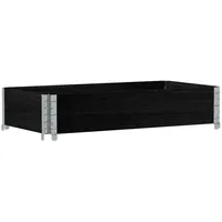 VidaXL Paletten-Aufsatzrahmen Schwarz 100x50 cm Massivholz Kiefer