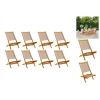 VidaXL Gartenstühle 8 Stk. Klappbar Taupe Stoff und Massivholz