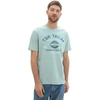 Tom Tailor Herren T-Shirt mit Logo-Print aus Baumwolle, white