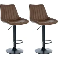 CLP 2er Set Barhocker Toni Kunstleder I Höhenverstellbarer Barstuhl