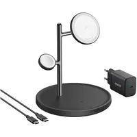 Anker MagGo Wireless Charging Station (3-in-1, Stand) schwarz