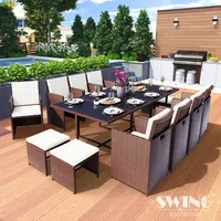 Swing&Harmonie Vegas Polyrattan Sitzgruppe Esstisch Lounge Gartenmöbel Sitzgarnitur Set