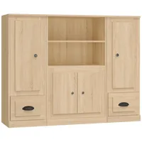 VidaXL Highboards 3 Stk. Sonoma-Eiche Holzwerkstoff