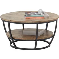 Stolkom Couchtisch »Jambi, TOPSELLER", (Couchtisch), rund Massivholz mit Ablage,