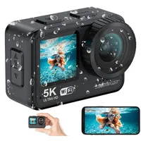 Somikon Mini-Actioncam mit 5K-Auflösung, wasserdicht bis 21 m, 2