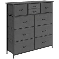 Homcom Kommode, Aufbewahrungsschrank mit 10 Faltbaren Stoffschubladen, Sideboard im