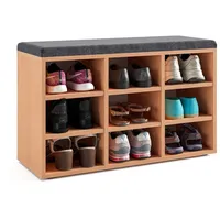 Komto Schuhbank mit Sitzfläche - Schuhregal Buche 80 x