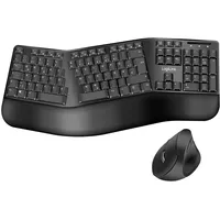 Logilink Ergonomisches Funk-Tastatur-Maus-Set mit geteilter Tastatur (mit 13 Multimedia