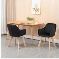 Homcom Esszimmerstuhl Samt schwarz 2er Set