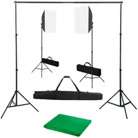 VidaXL Fotostudio Set mit Softbox-Leuchten Hintergrund Studioset Komplettset Hintergrundsystem
