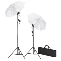 VidaXL Fotostudio-Set mit Leuchten Schirmen Hintergrund Reflektor
