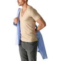 MEY Dry Cotton Functional V-Neck Shirt beige Small Herren,