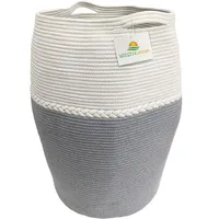 Wiesen.design Korb Jamila Ø46/39xH65 cm Grau/Weiß/105 L, Aufbewahrungskorb geflochten