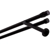 MDEKOR Gardinenstange schwarz 120 cm 2-läufig, 19 mm aus
