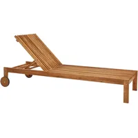 Beliani Gartenliege Heller Holzfarbton 196x65x91