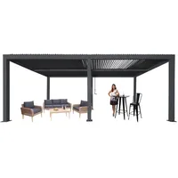 Mendler Pergola HWC-L46, Gartenpavillon Lamellen-Pavillon, 11cm-Aluminium-Gestell, Regenrinne sturmfest, 3x6m