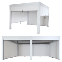 Mendler Pergola HWC-L46 mit Seitenwand, Gartenpavillon Lamellen-Pavillon Rollo, 11cm-Alu-Gestell,
