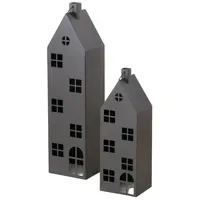 Boltze Laterne 2er Set Metall 66/96 cm schwarz