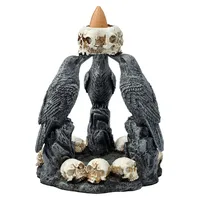 Figuren Shop GmbH Rückfluss-Räucherhalter - Mystische Raben - Totenkopf