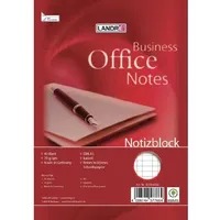 Landré Office Notizblock DIN A5 Kariert Spiralbindung Karton Rot