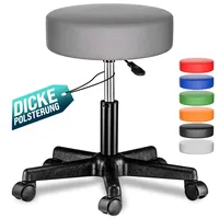 CASARIA CASARIA® Rollhocker Höhenverstellbar Kunstleder Grau