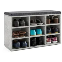 Komto Schuhbank mit Sitzfläche - Schuhregal Beton 80 x