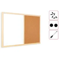 ALLboards Kombi-Tafel Kork-Magnettafel 60×40 cm, Holzrahmen + ZUBEHÖR