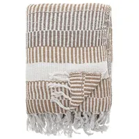 Bloomingville Decke ISNEL Natur Braun Gestreift 160x130 cm |