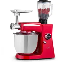 Klarstein Renata Rossa Küchenmaschine 3-in-1 2000W 2,7PS 5Ltr Edelstahl