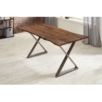 Ab:stil.art.moebel KASIMIR 300 x 77 x 100 cm nussbaumfarben/silber