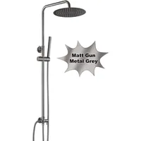 Görbach Edelstahl Duschset ohne Armatur, Regendusche Duschsystem mit Duschkopf,
