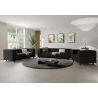 S-style möbel Jesper - Modernes Polstergarnitur 3+2+1 aus Schwarz