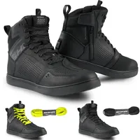 SHIMA Rebel 2.0 perforierte wasserdichte Motorrad Schuhe, schwarz, 45