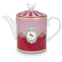Pip Studio Love Birds Medallion Teekanne rot/pink 1,3l