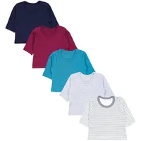 TupTam Baby Jungen Langarmshirt Gestreift 5er Set, Farbe: Blau