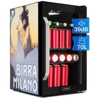 Klarstein Mini Kühlschrank Glastür 70L Getränkekühlschrank leise Hausbar Minibar